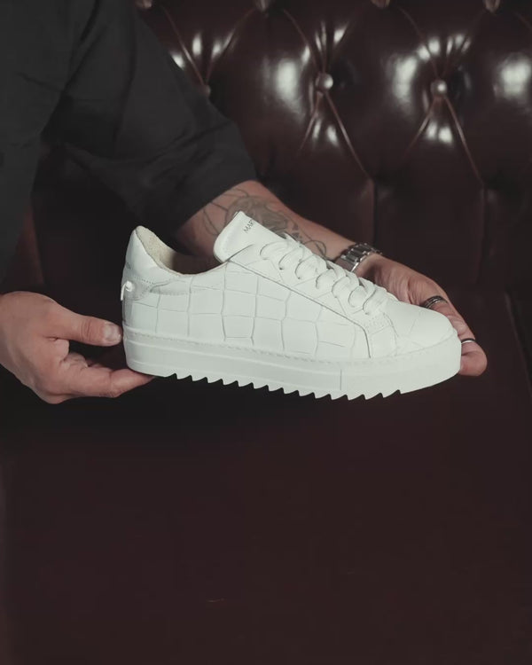 Mono Croco Sneakers White Leather