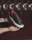 Croco Black Genuine Leather Casual Sneakers