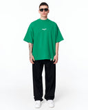 "Slogan" Men’s Oversized Printed Designer T-shirt in Green designed for relaxed everyday styling