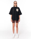 3D Embroidery Applique Lace Black T-shirt in black premium streetwear style