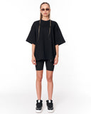 Because Text Print Black Oversized T-Shirt with oversized everyday silhouette