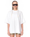 Because Text Print White Oversized T-Shirt in relaxed oversized fit