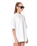 Because Text Print White Oversized T-Shirt with streetwear graphic text