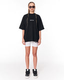 Embroidery Mandala Oversized Black T-shirt back view