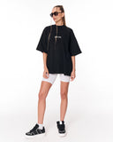 Embroidery Mandala Oversized Black T-shirt premium oversized design