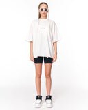 Embroidery Mandala Oversized White T-shirt front view