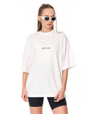 Embroidery Mandala Oversized White T-shirt premium oversized design