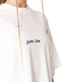 Embroidery Mandala Oversized White T-shirt for women