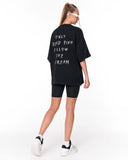 Follow The Stream Black Oversized T-Shirt in heavy cotton feel