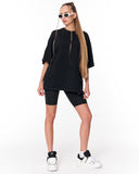 Follow The Stream Black Oversized T-Shirt with relaxed casual shape