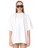 Follow The Stream White Oversized T-Shirt with bold back slogan