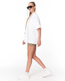 Follow The Stream White Oversized T-Shirt with oversized street style