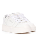 Martin Valen sneakers met hoge zool in volledig wit driekwart vooraanzicht