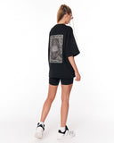 Gothic Depth Applique Patch Oversized Black T-shirt relaxed urban fit
