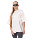 Gothic Depth Applique Patch Oversized White T-shirt relaxed urban fit