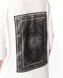Gothic Depth Applique Patch Oversized White T-shirt with applique patch detail