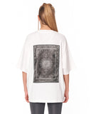 Gothic Depth Applique Patch Oversized White T-shirt with large back patch