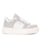 Grijs-witte bicolor high sneakers