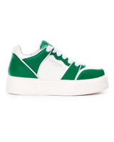 Groen-witte bicolor high sneakers