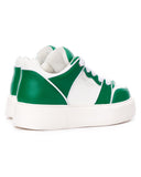 Martin Valen Green-White Bicolor High Sneakers top three-quarter view