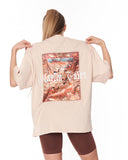 Heritage Fusion Beige Oversized T-shirt in soft beige streetwear style