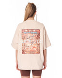 Heritage Fusion Beige Oversized T-shirt with vintage artwork on the back