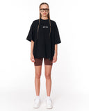 Heritage Fusion Black Oversized T-shirt with soft cotton feel
