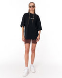 Heritage Fusion Black Oversized T-shirt for casual everyday styling