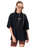 Heritage Fusion Black Oversized T-shirt in premium black streetwear style