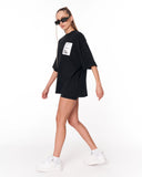 Jedi Delivery Print Oversized Black T-shirt with white label graphic