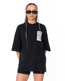 Jedi Delivery Print Oversized Black T-shirt with relaxed oversized cut