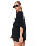 Jedi Delivery Print Oversized Black T-shirt for casual everyday outfits