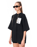 Jedi Delivery Print Oversized Black T-shirt with oversized streetwear fit