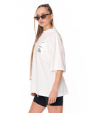 Jedi Delivery Print Oversized White T-shirt with label graphic detail