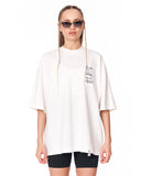 Jedi Delivery Print Oversized White T-shirt with delivery label detail