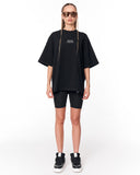 Look Mom Text Print Black Oversized T-Shirt for women’s urban outfits
