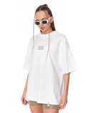 Look Mom Text Print White Oversized T-Shirt for women’s urban outfits