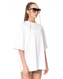 "Loved Me" Text Print White Oversized T-shirt in clean white cotton look