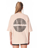 Mandala Shining Print with 3D Embroidery Beige T-shirt with mandala artwork