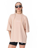 Mandala Shining Print with 3D Embroidery Beige T-shirt streetwear look
