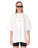 Mandala Shining Print with 3D Embroidery White T-shirt back view