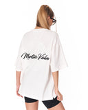 Mandala Shining Print with 3D Embroidery White T-shirt white streetwear tee