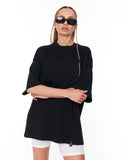 Martin Valen Oversized Embossed Basic Black T-shirt with tonal raised artwork