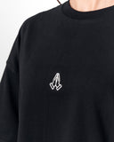 Namaste Streetwear Black Oversized T-Shirt styled with black leggings