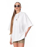 Namaste Streetwear White Oversized T-Shirt with drop shoulder cut
