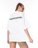 Namaste Streetwear White Oversized T-Shirt with monochrome graphic detail