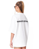 Namaste Streetwear White Oversized T-Shirt with wide short sleeves