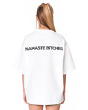 Namaste Streetwear White Oversized T-Shirt with minimal chest symbol