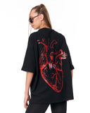 No Heart Graphic Black Oversized T-shirt modern urban style