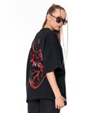 No Heart Graphic Black Oversized T-shirt casual everyday streetwear